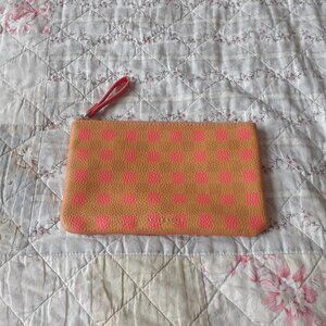 NWOT Love & Lore Checkered Faux Leather Zip Pouch
